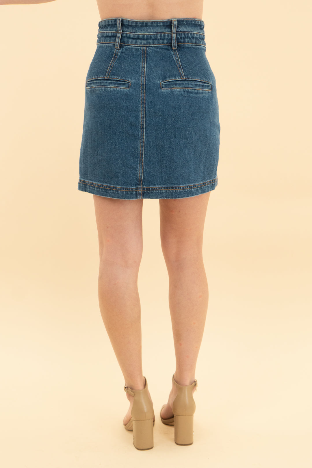 pilcro indigo a line mini skirt (0P)