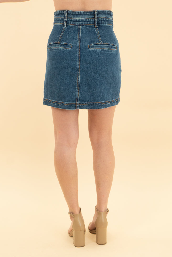 pilcro indigo a line mini skirt (0P)
