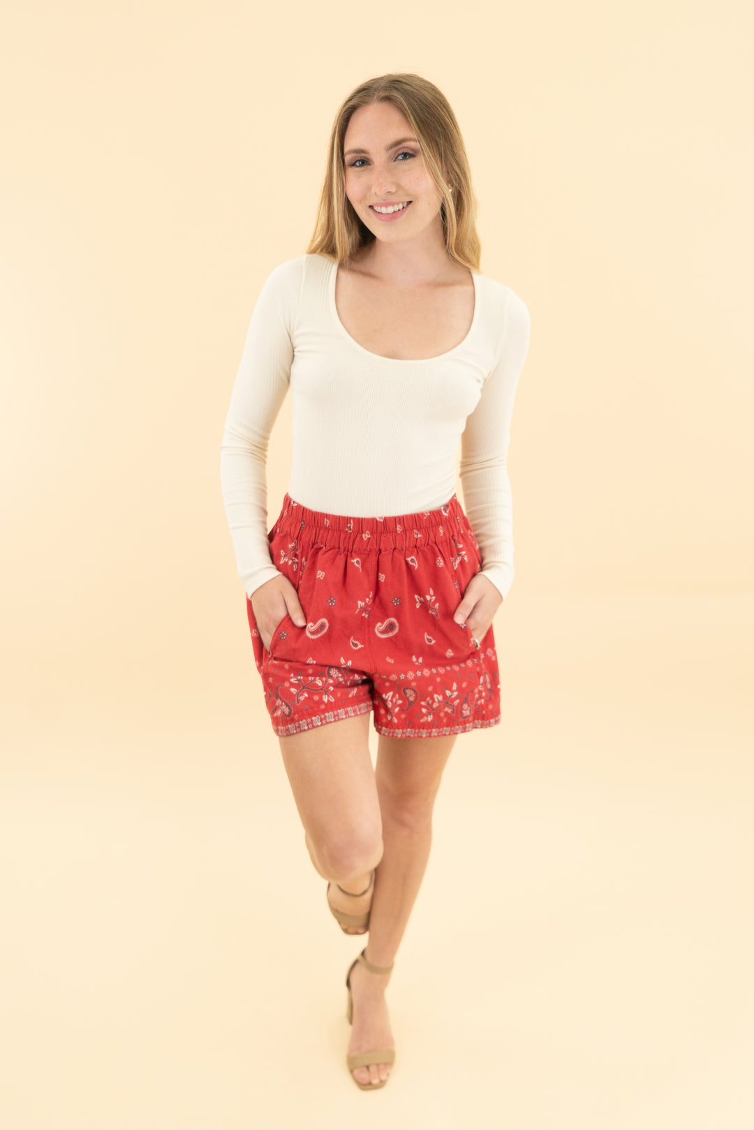 aerie beige ribbed long sleeve bodysuit (xs)