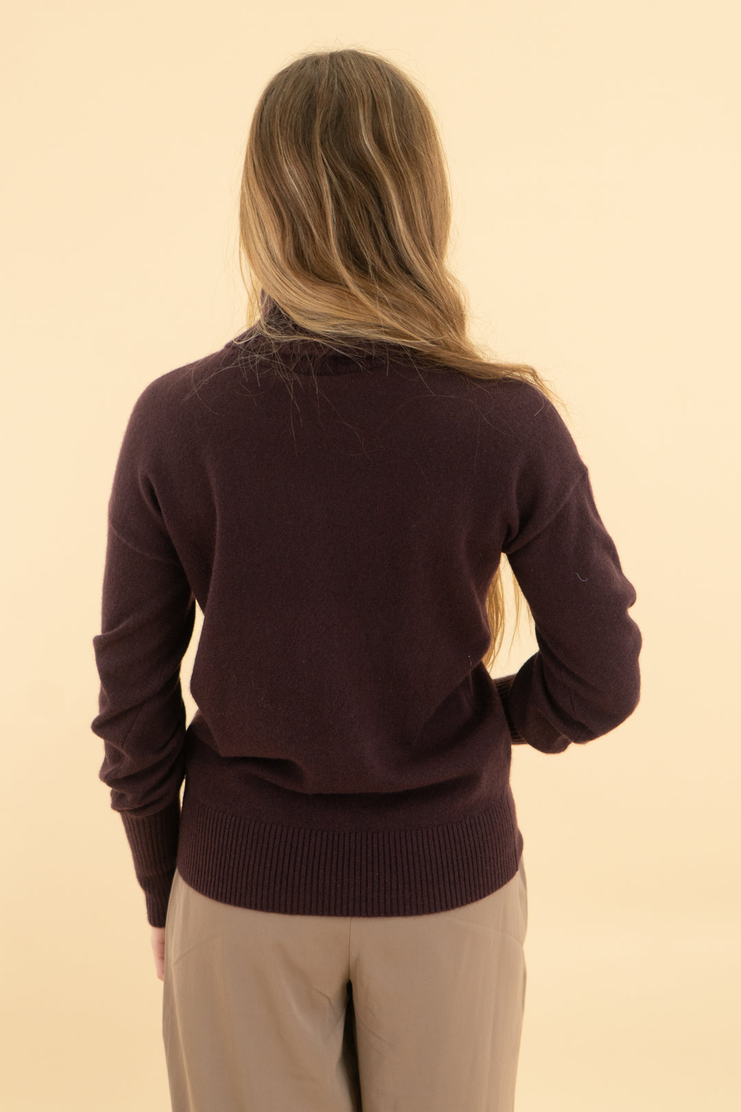 madewell deep plum cashmere turtleneck sweater nwt (xxs; retail $158)