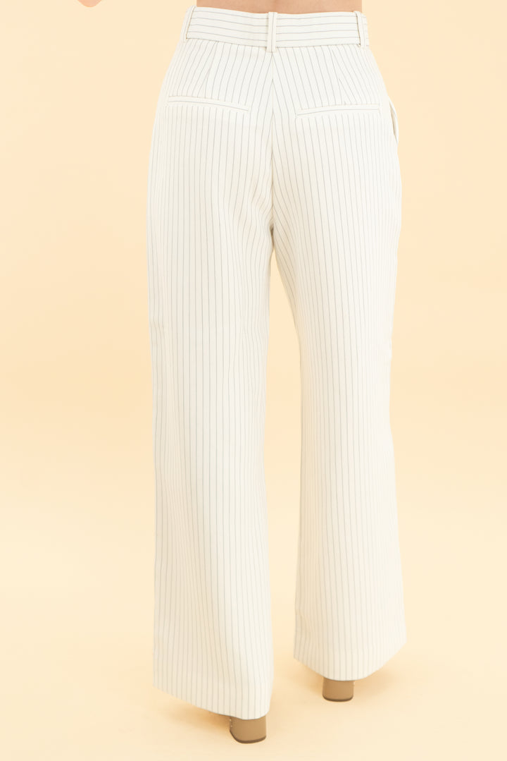abercrombie & fitch white pinstripe pants nwt (25; retail $90)