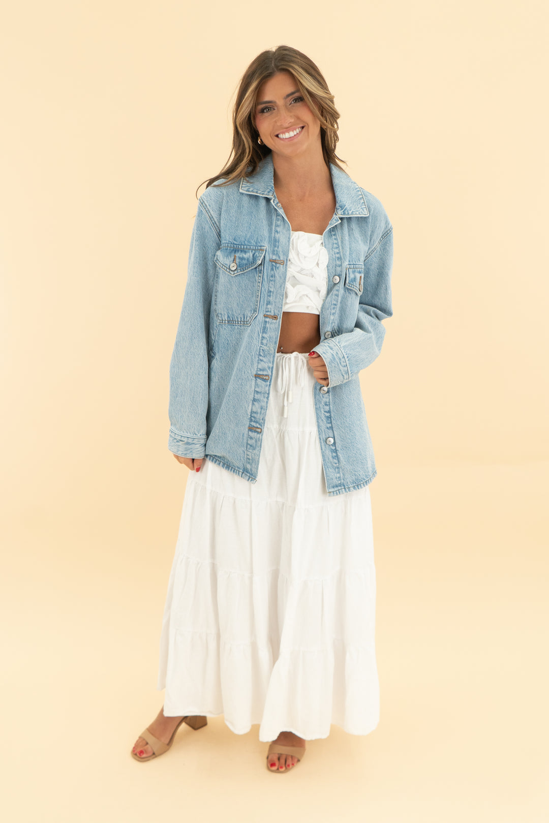 abercrombie & fitch light wash oversized denim jacket nwt (s; retail $100)