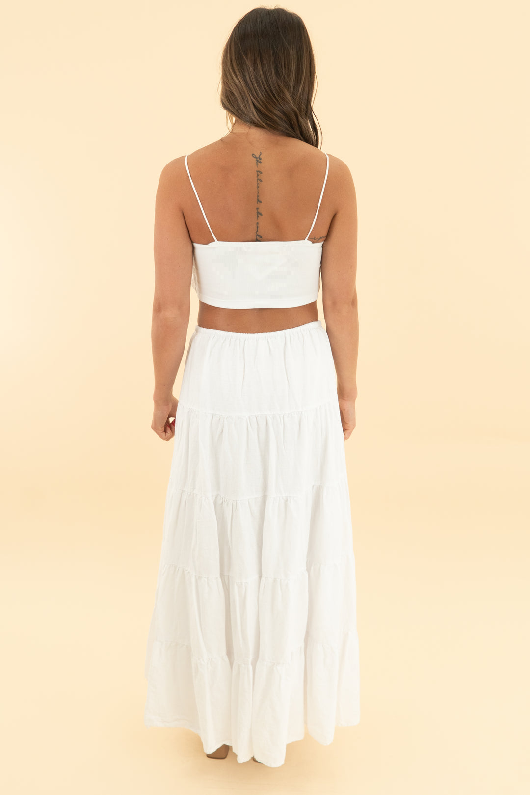 caroline constas white floral applique tank and maxi skirt set (s)
