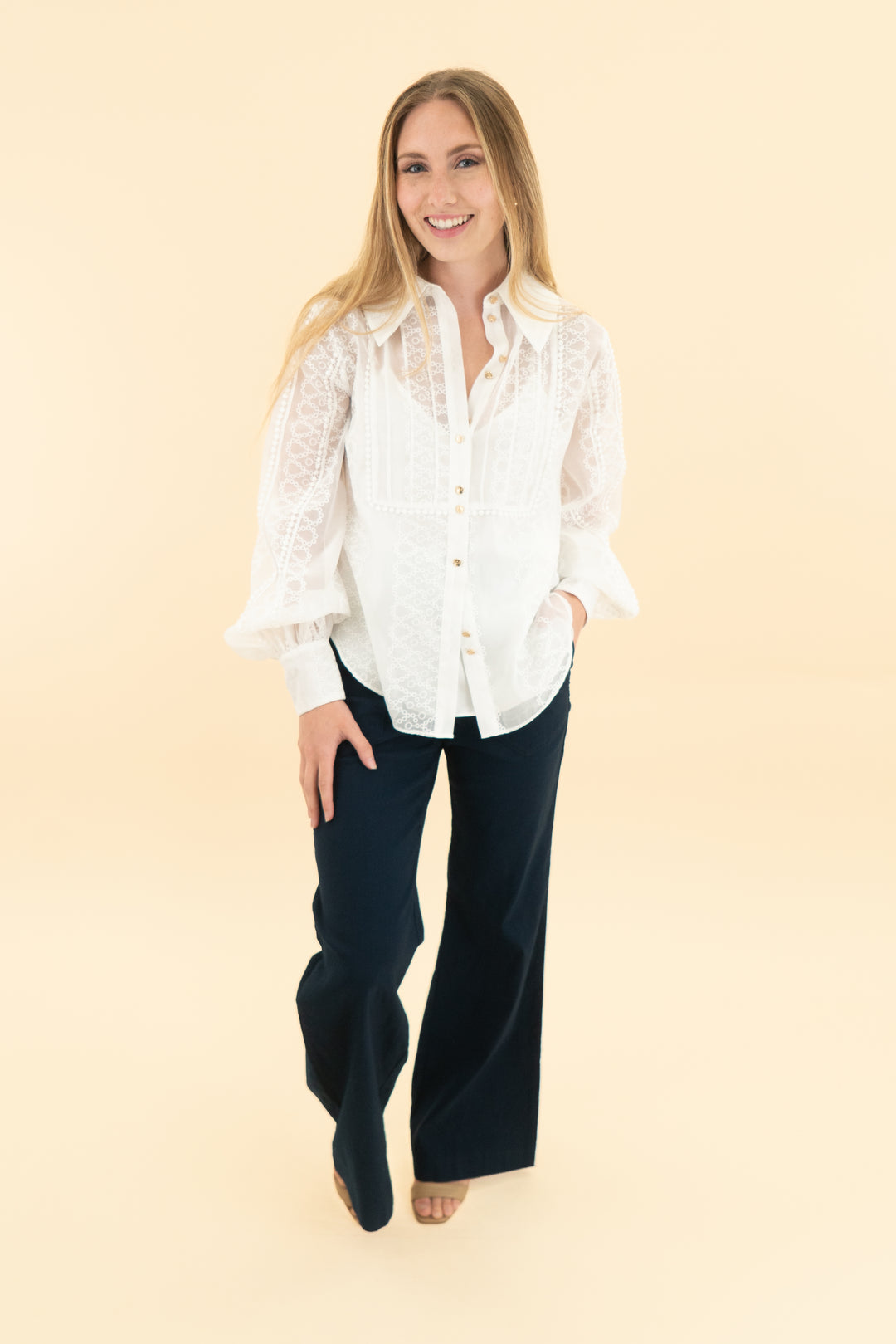 keepsake the label white embroidered blouse (xs)