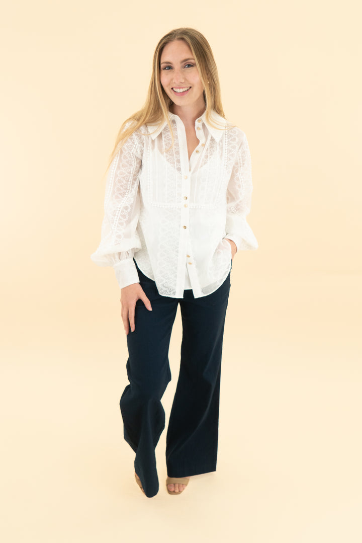 keepsake the label white embroidered blouse (xs)