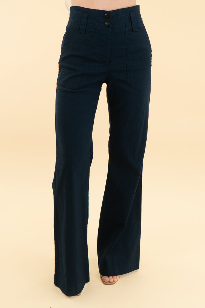 maeve navy wide leg pants (0)