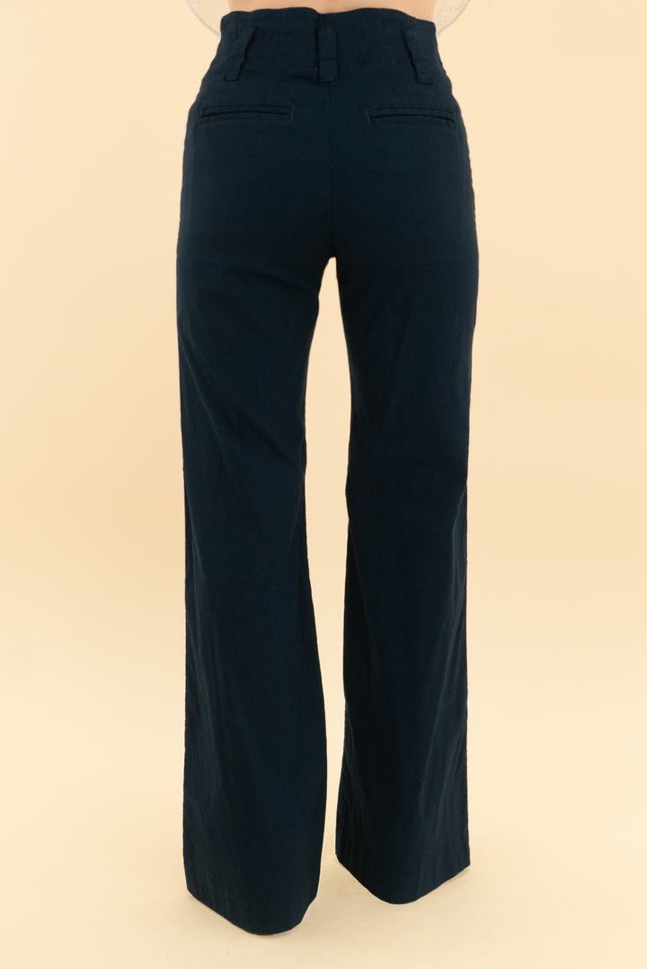 maeve navy wide leg pants (0)