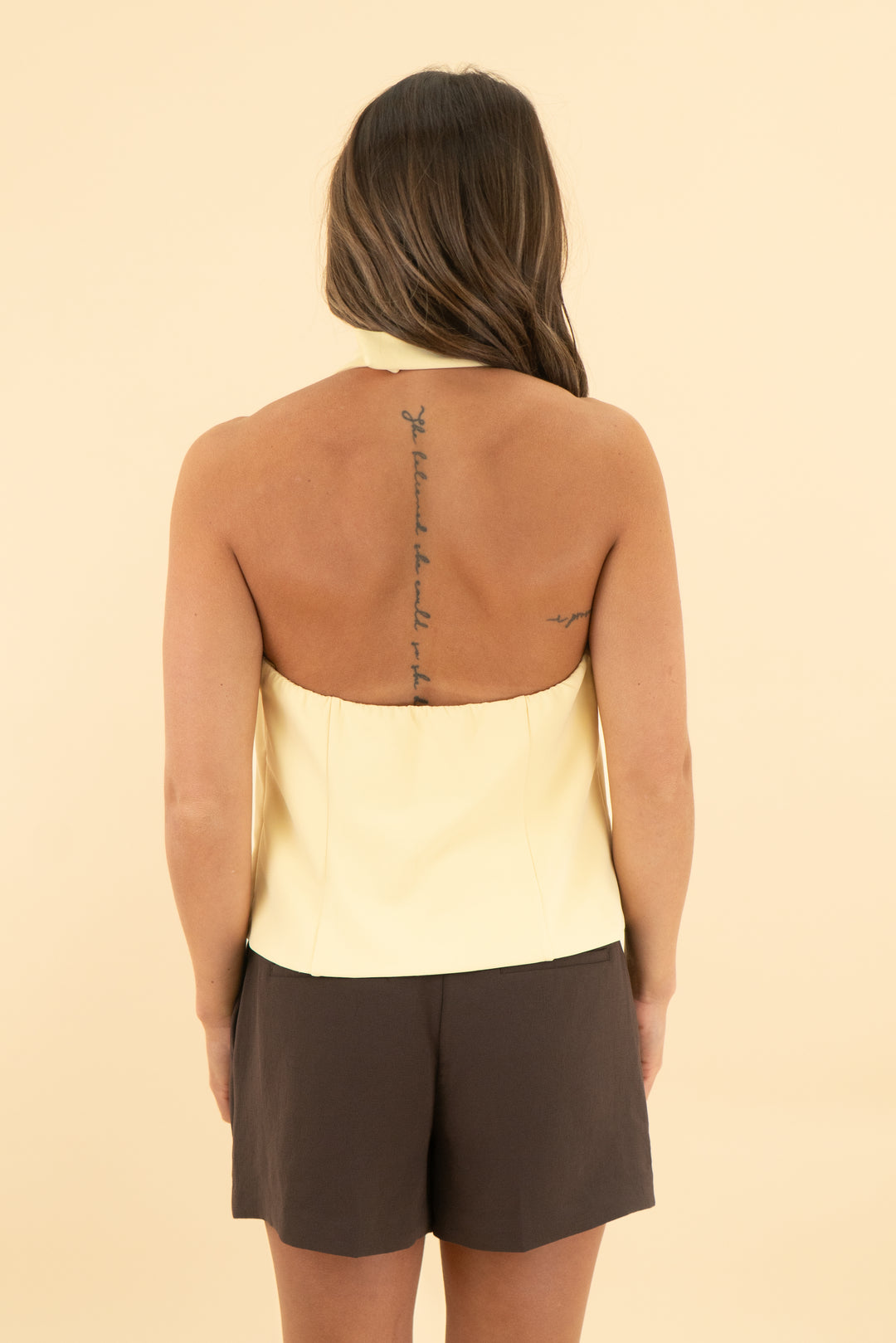 abercrombie & fitch sunshine yellow halter bow top (s; retail $70)