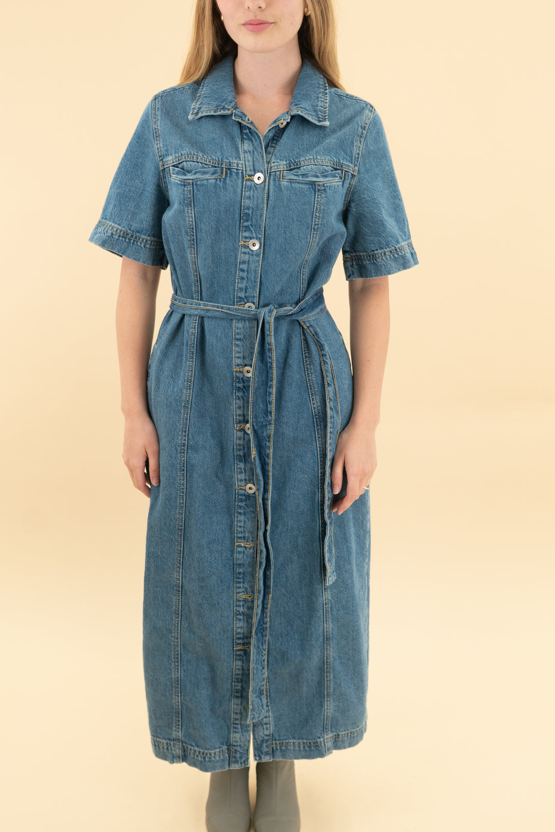 sanctuary denim long dress (xs)