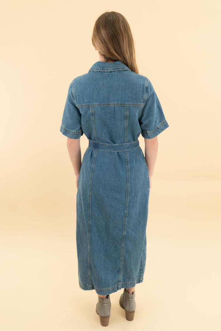 sanctuary denim long dress (xs)