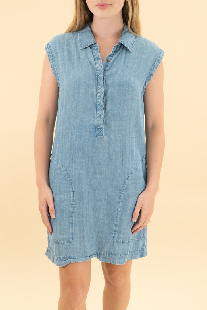 splendid chambray short sleeve mini dress (xs)