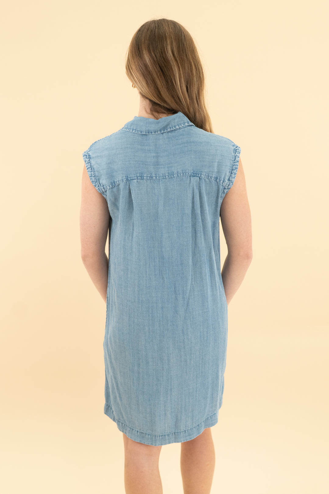 splendid chambray short sleeve mini dress (xs)