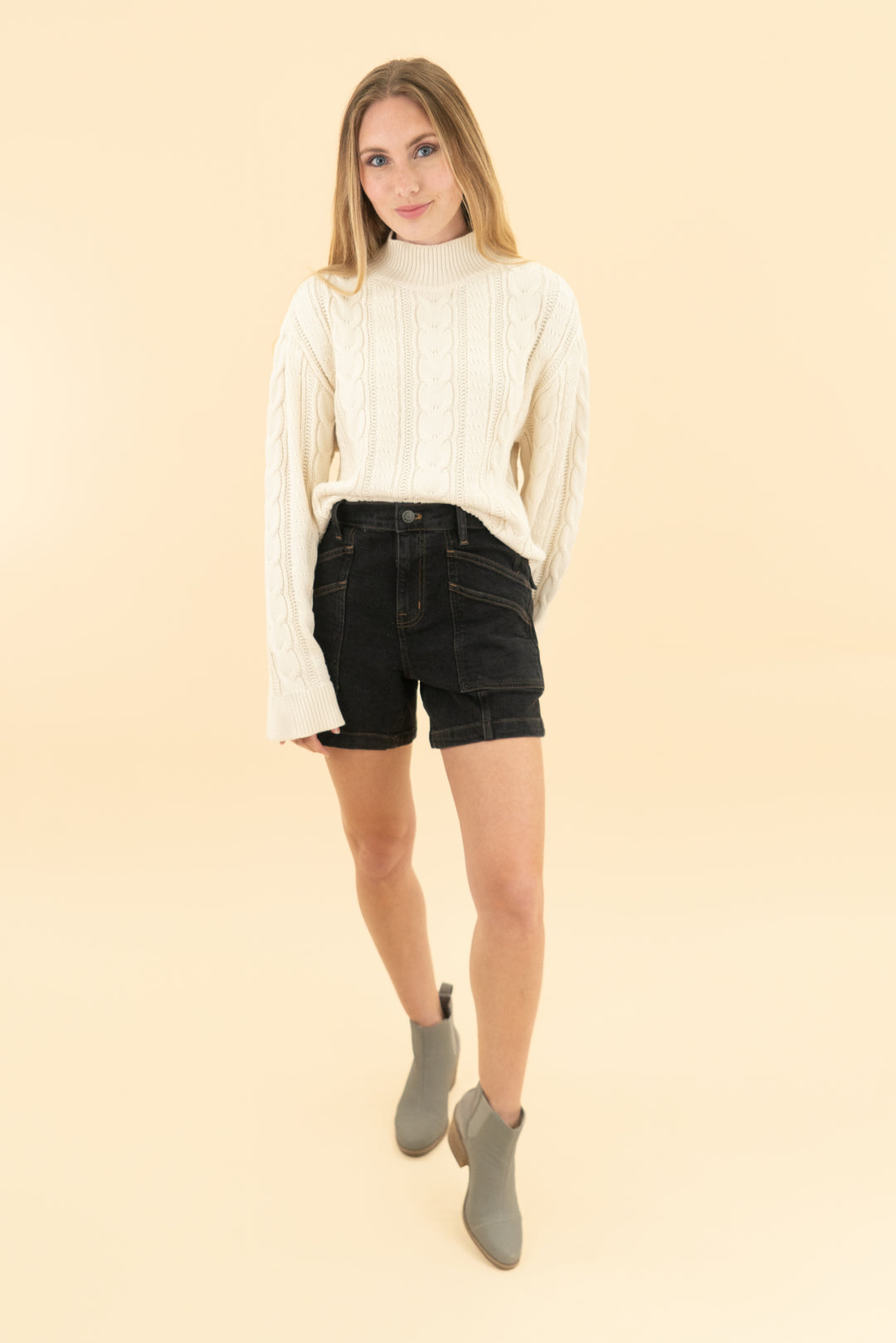 madewell black the perfect mid length jean short (25)