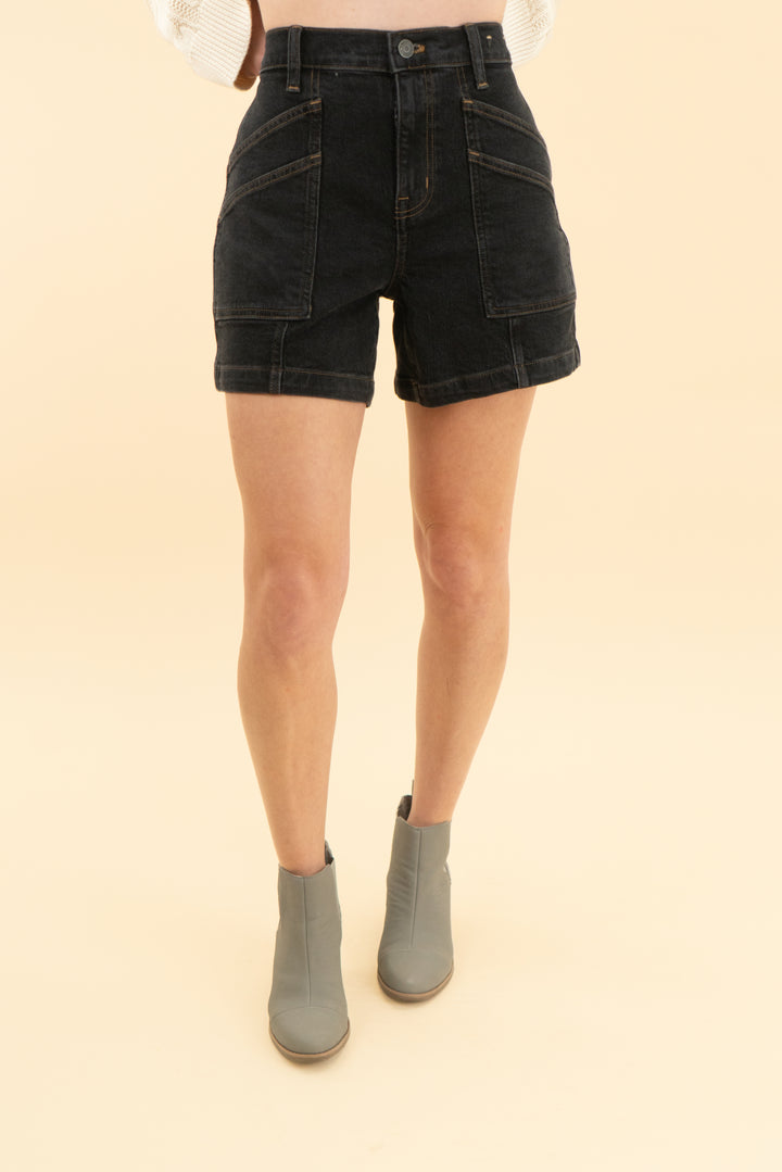 madewell black the perfect mid length jean short (25)