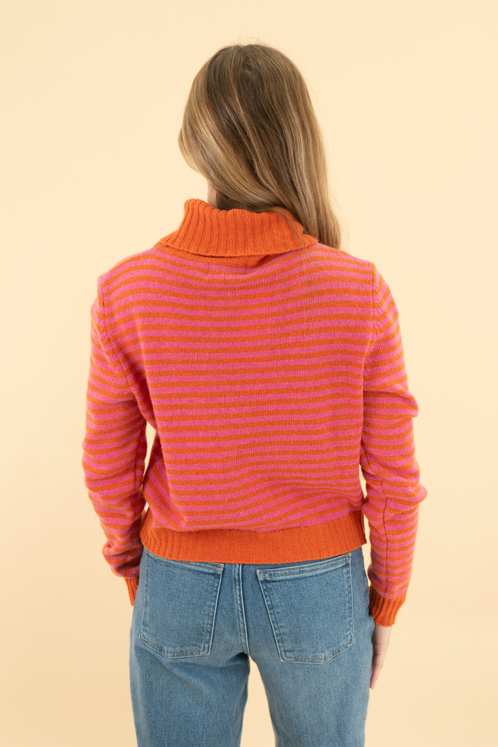 rugapiana pink/orange stripe wool blend sweater nwt (xs; retail $70)