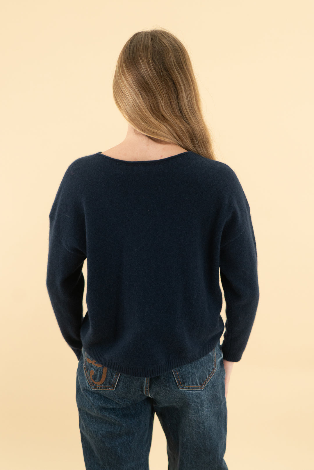 maeve navy cashmere horse print sweater (xs)