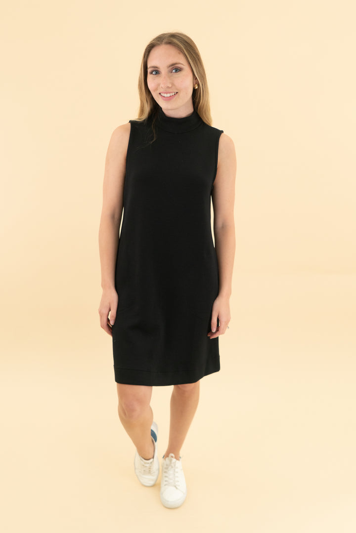 spanx black airessentials sleeveless shift dress (xs)