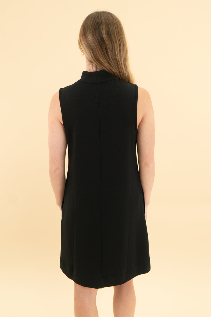 spanx black airessentials sleeveless shift dress (xs)
