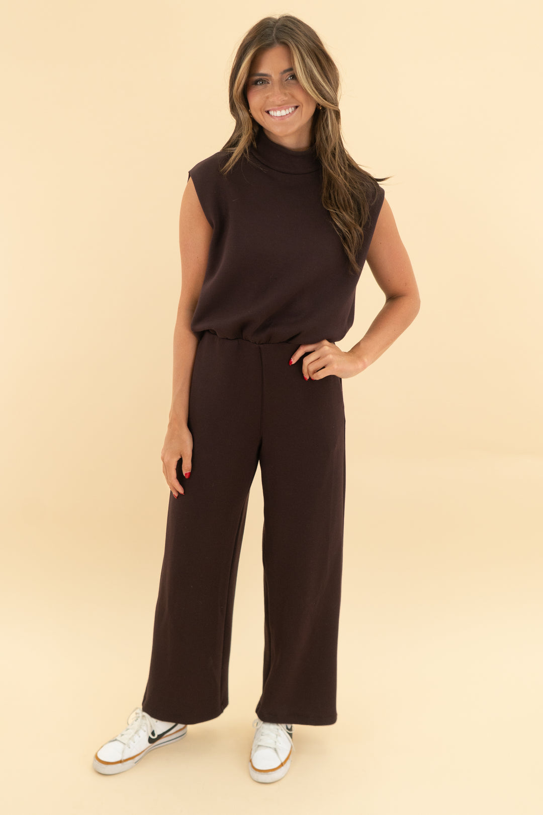 spanx airessentials brown jumpsuit (xs)