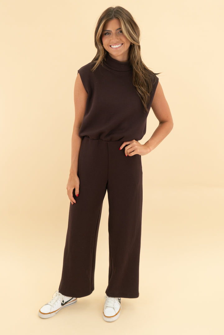 spanx airessentials brown jumpsuit (xs)