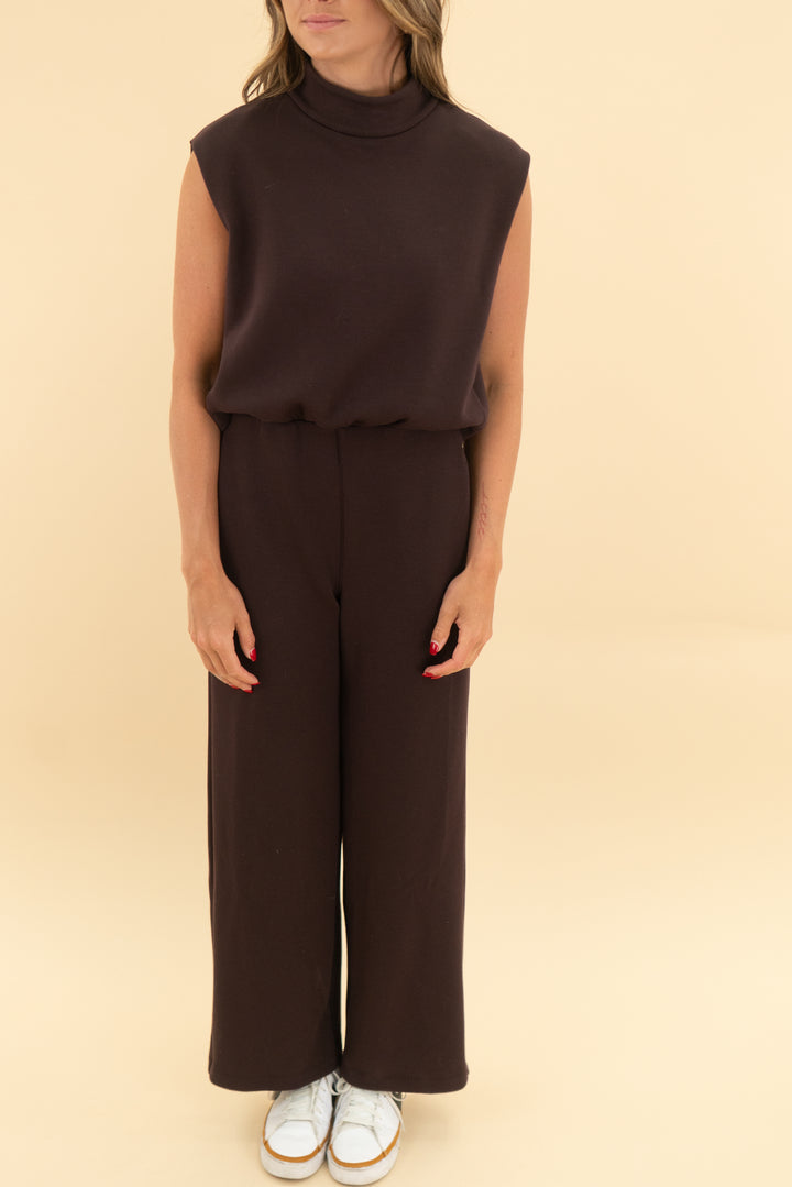 spanx airessentials brown jumpsuit (xs)
