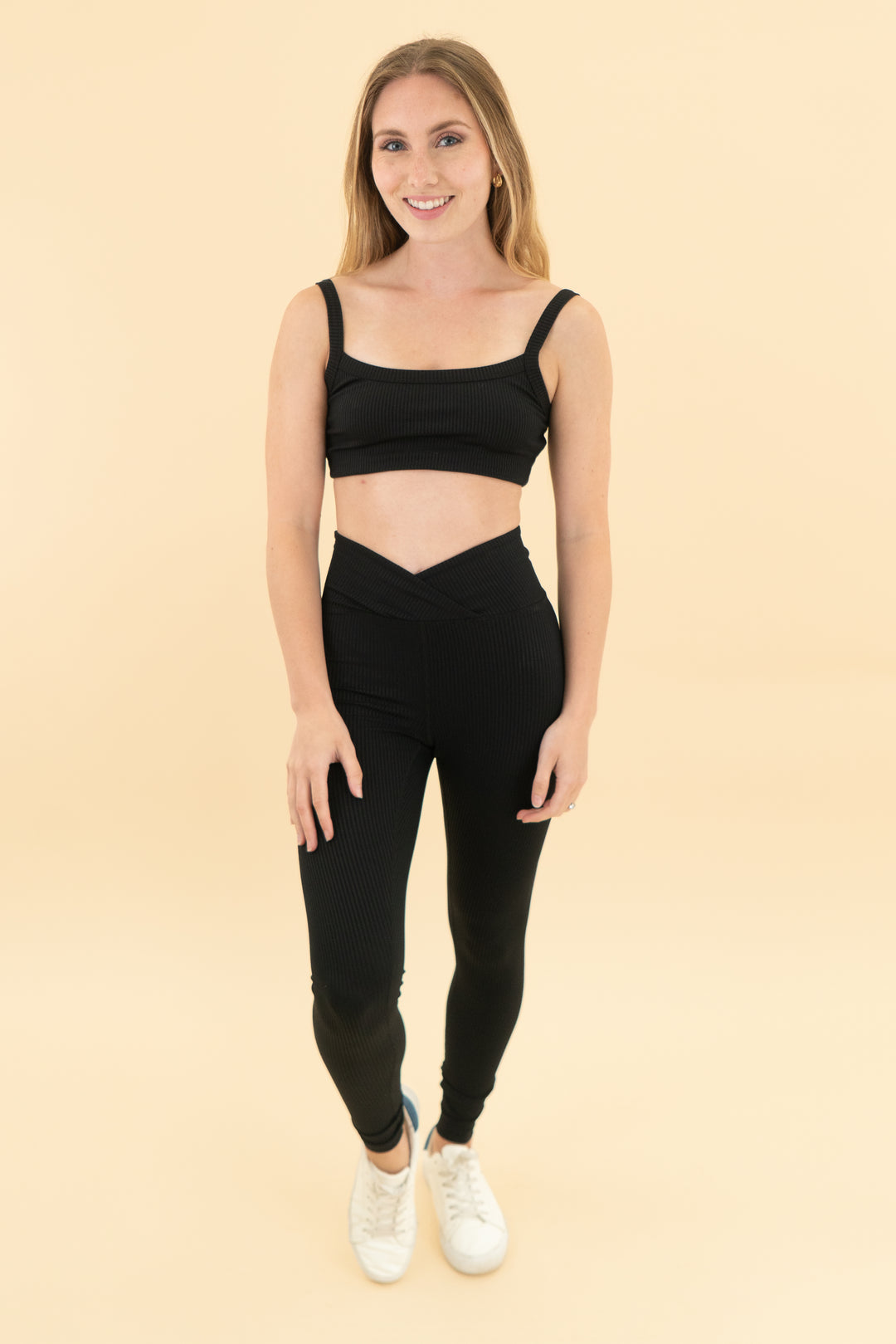 year of ours black ribbed active set (xs)