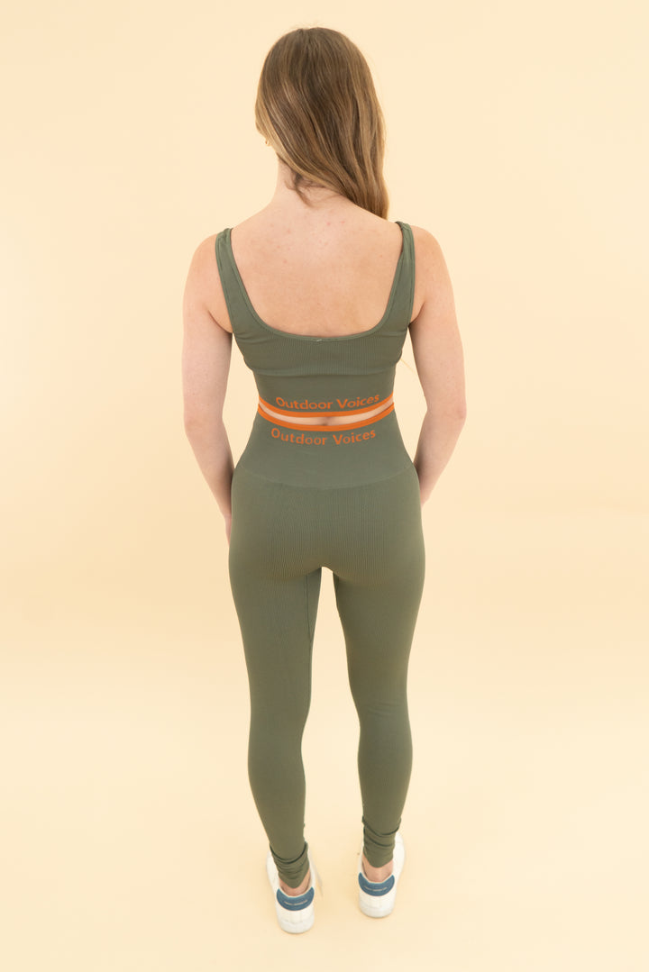 outdoor voices green ribbed active set (xs)