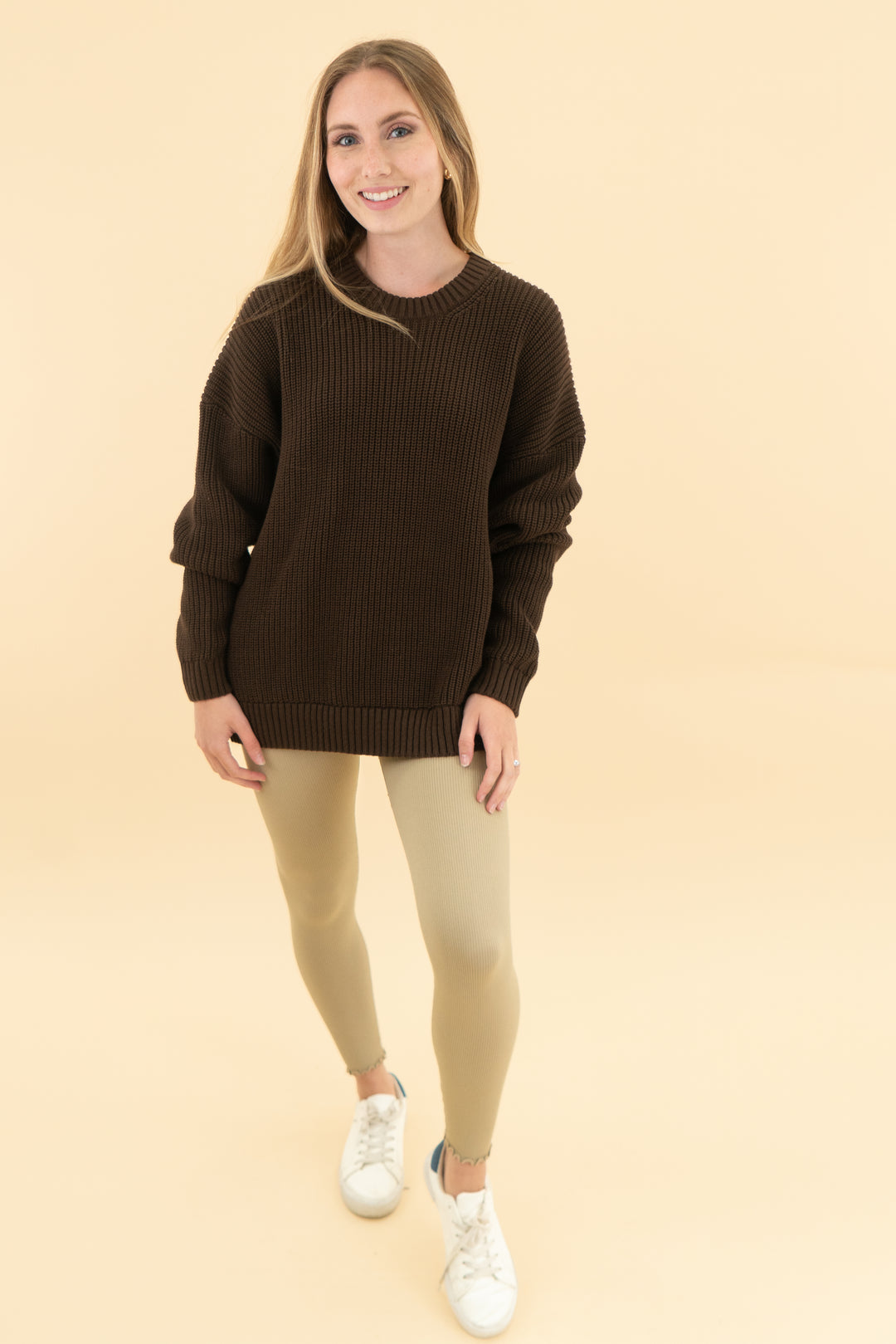 spiritual gangster tan ribbed leggings (xs/s)