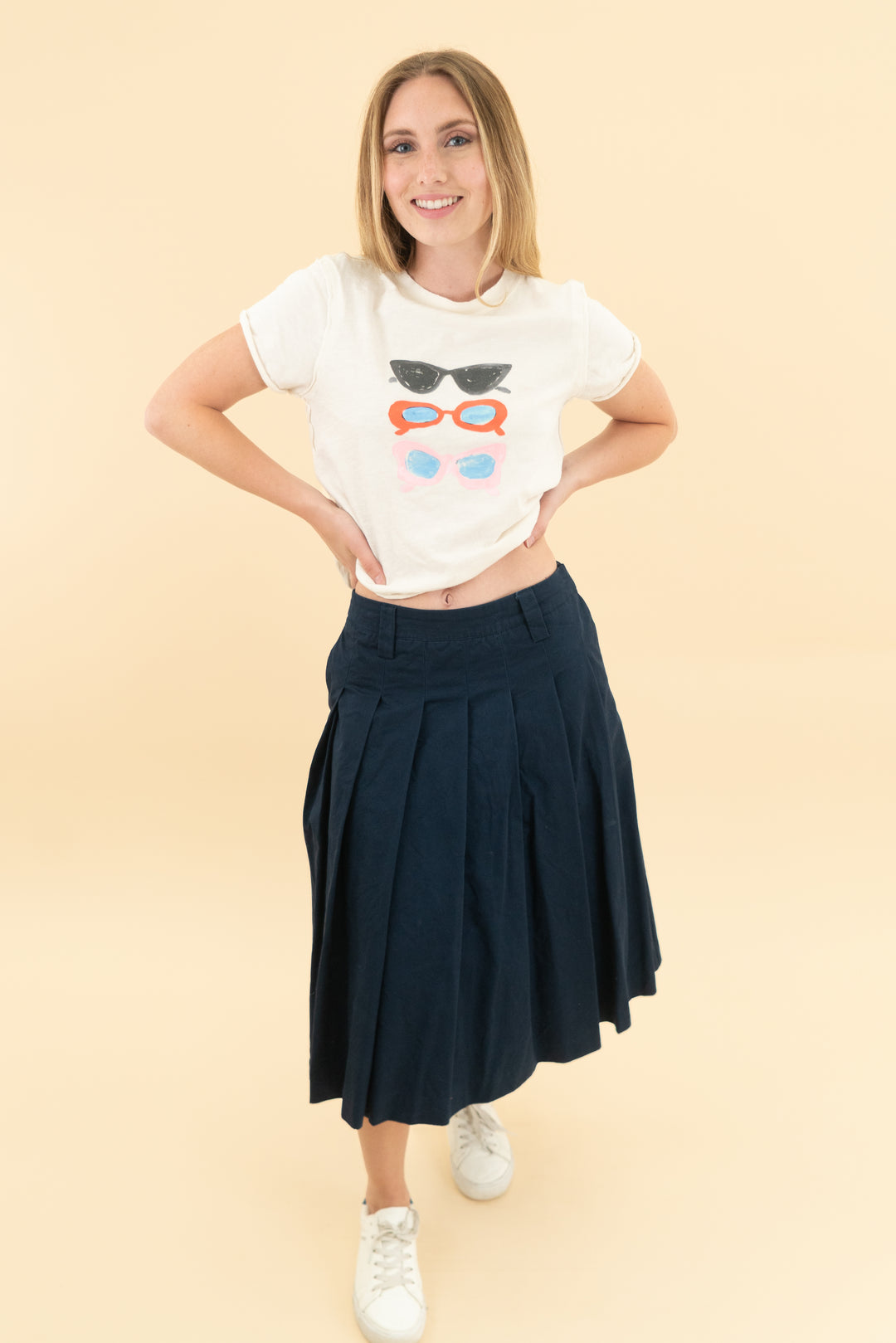 english factory navy pleated skirt (xs)