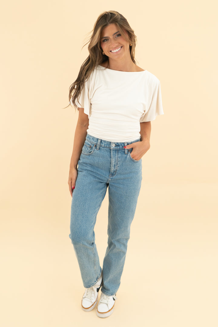 abercrombie & fitch the 90's straight ultra high rise jeans (26; retail $90)