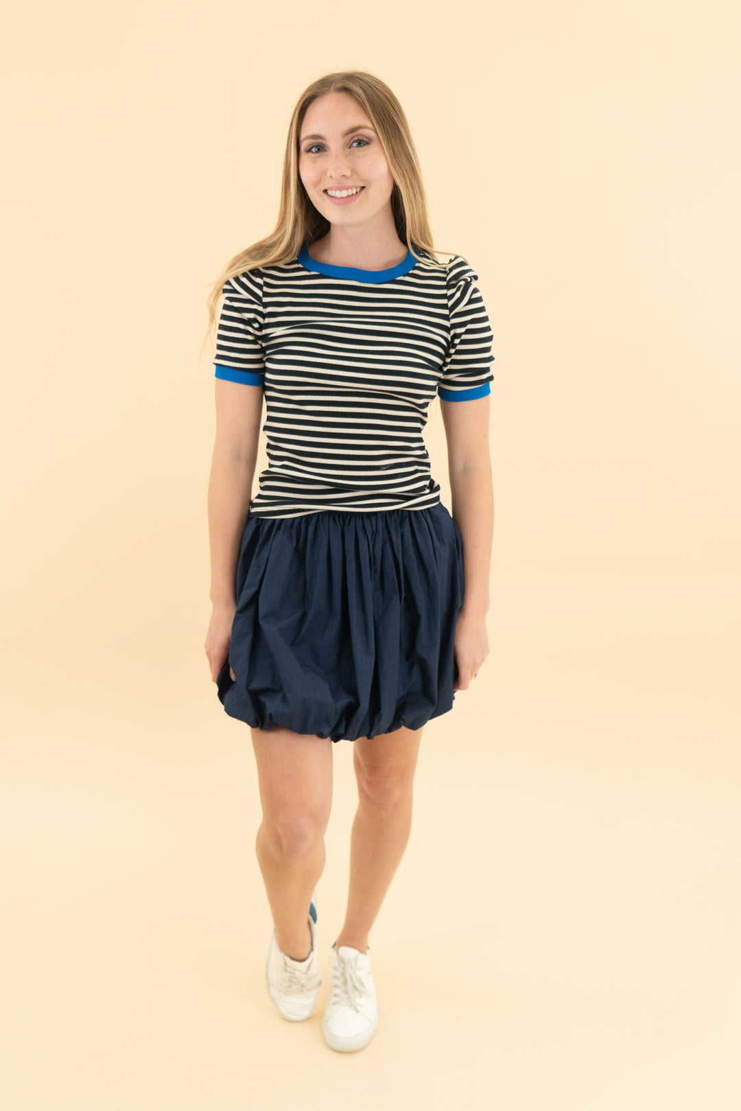 maeve black/cream stripe ribbed top (xxs)