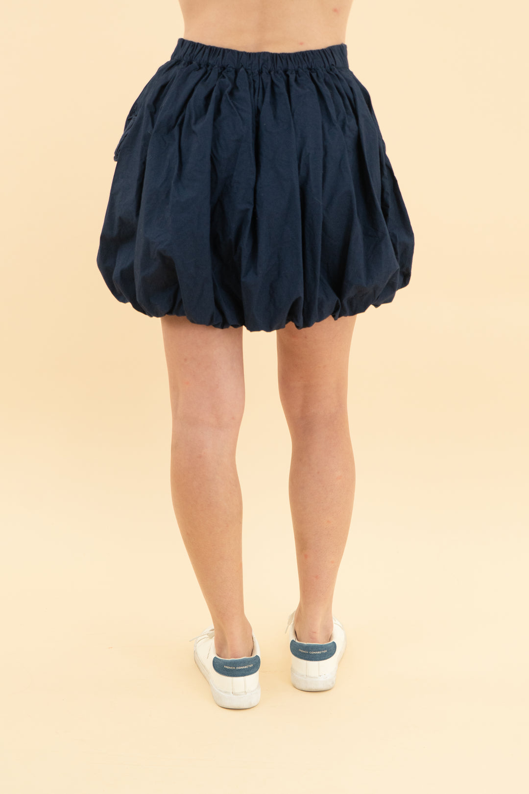 by anthropologie navy bubble hem skirt (xs)
