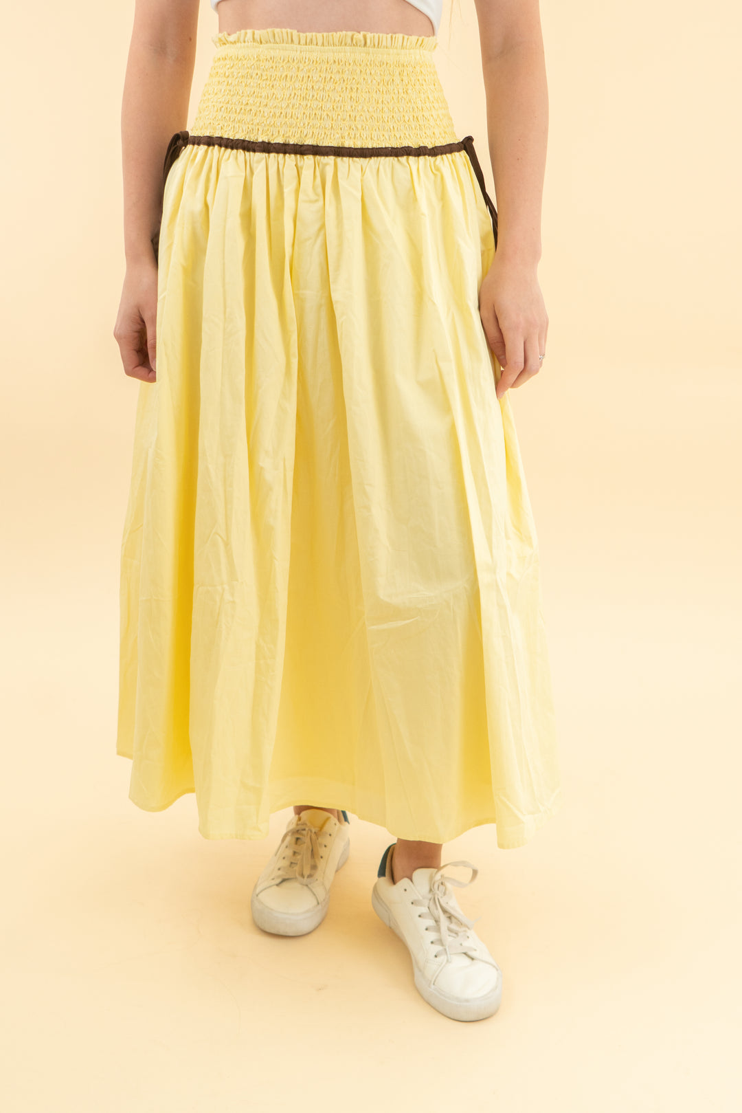 petal & pup yellow orielle maxi skirt nwt (xxs)