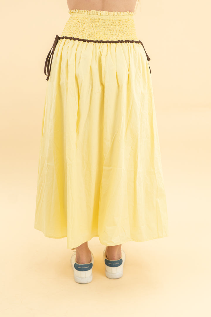petal & pup yellow orielle maxi skirt nwt (xxs)