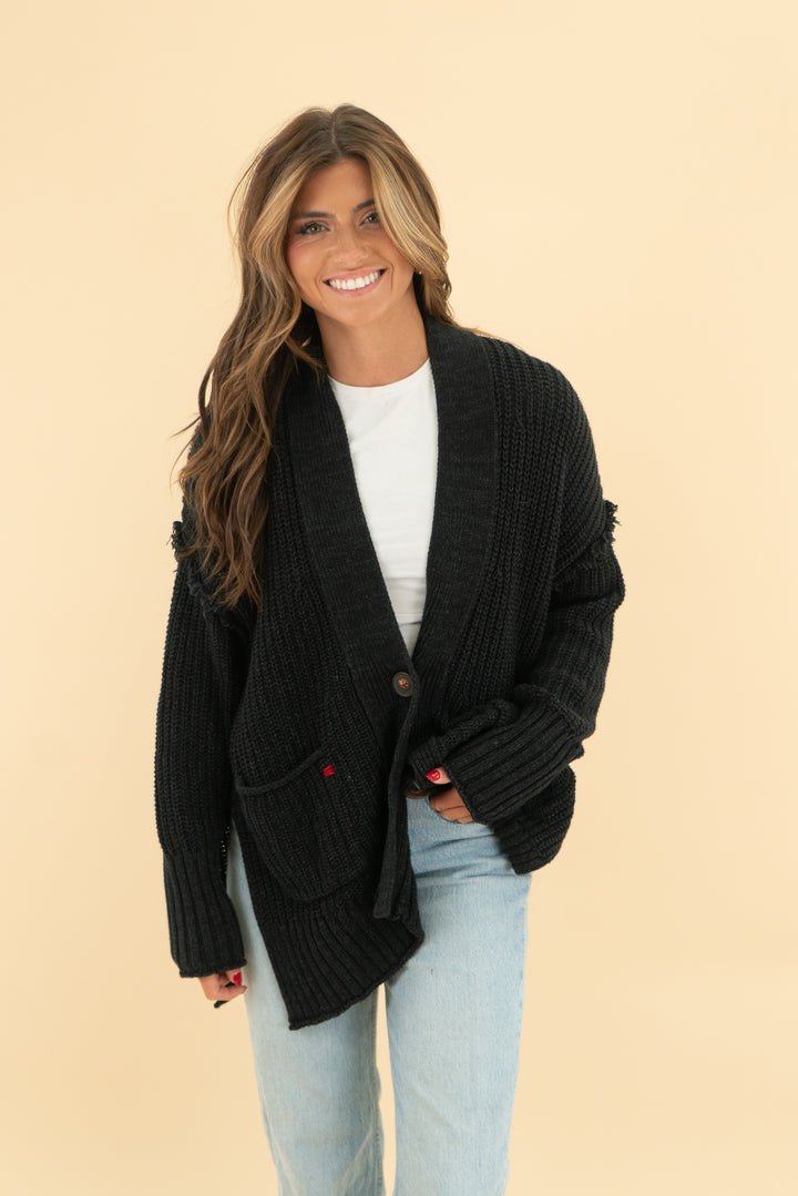 bdg black knit cardigan (XS)