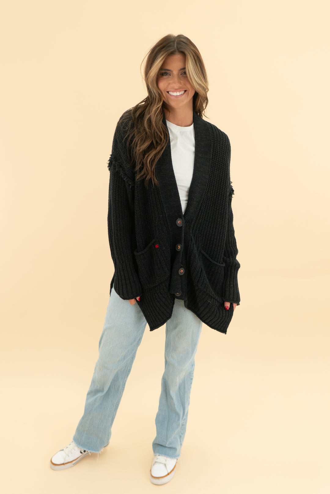 bdg black knit cardigan (XS)