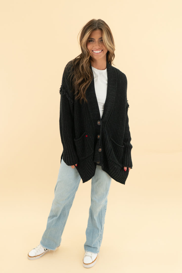 bdg black knit cardigan (XS)