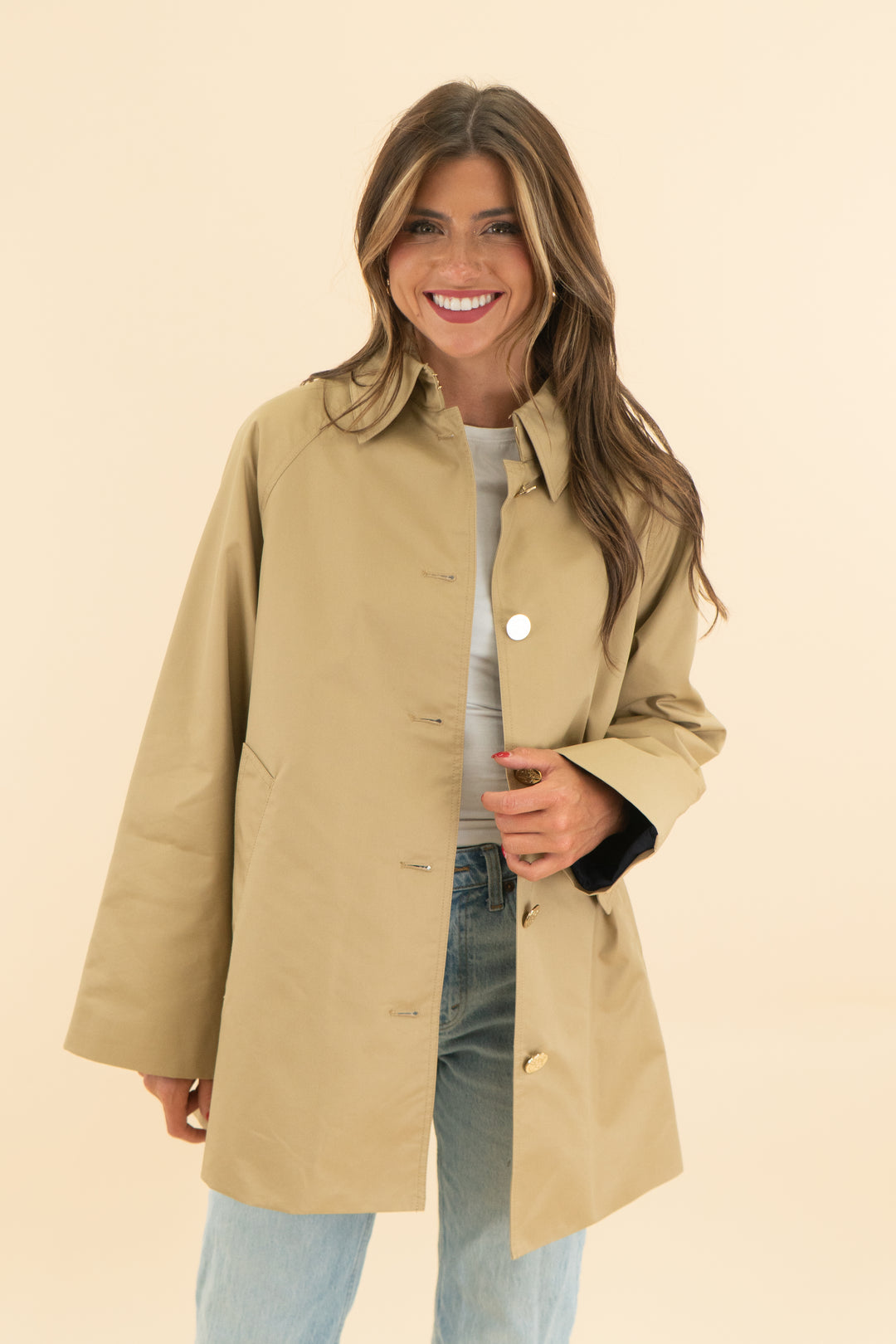 draper james khaki everyday coat nwt (xs; retail $258)