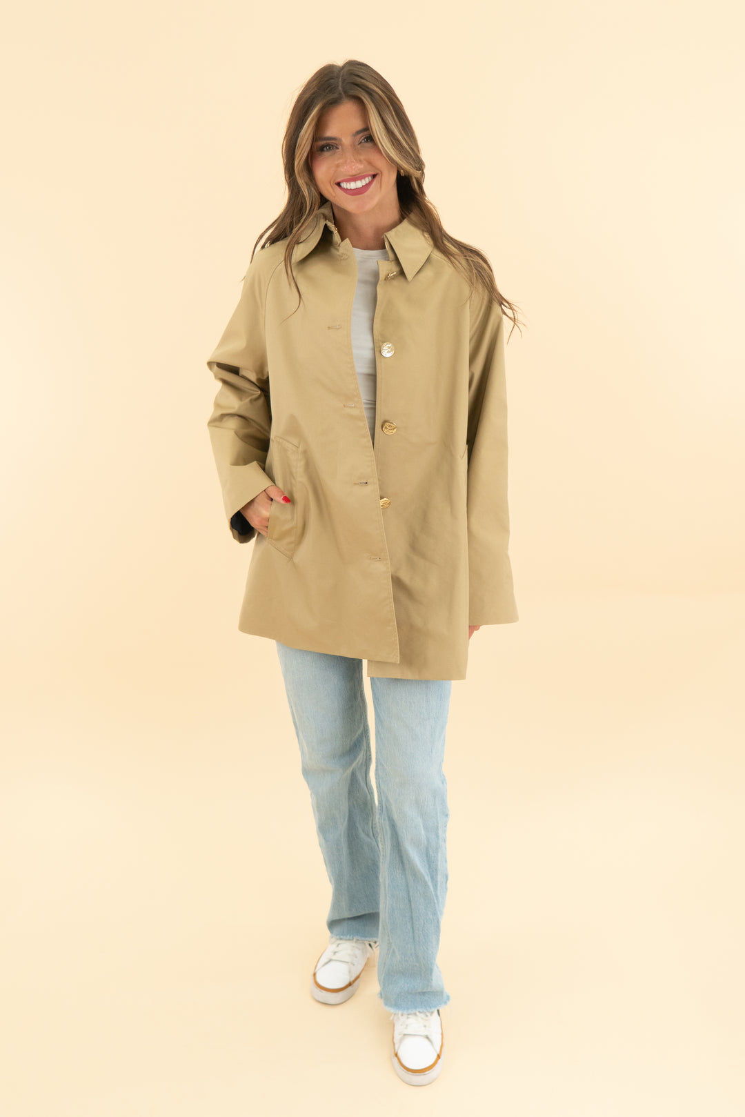 draper james khaki everyday coat nwt (xs; retail $258)