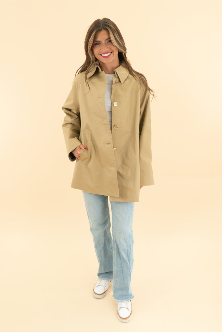 draper james khaki everyday coat nwt (xs; retail $258)