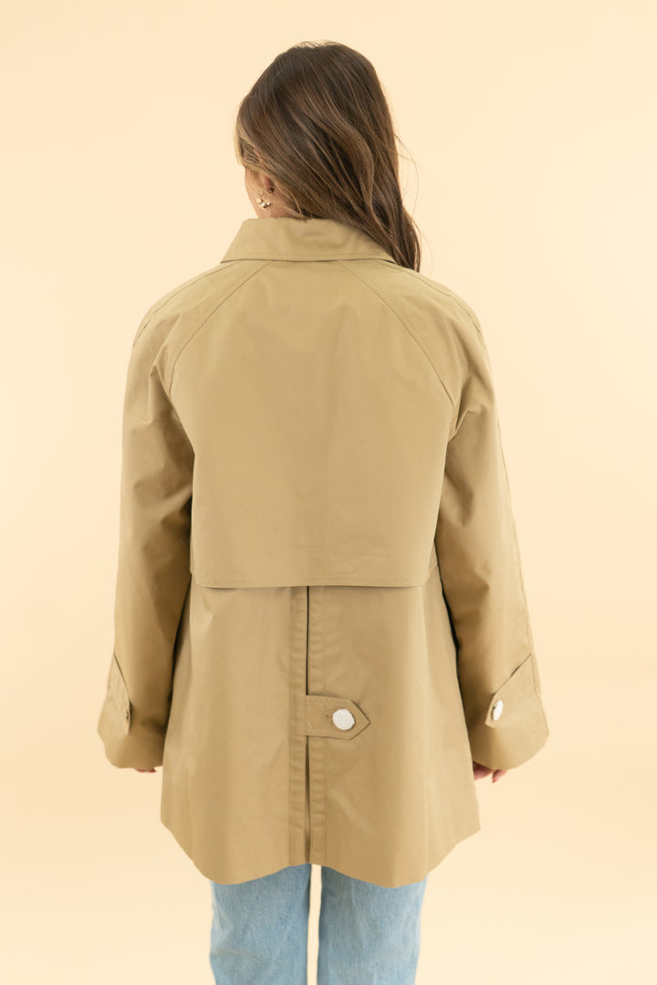draper james khaki everyday coat nwt (xs; retail $258)
