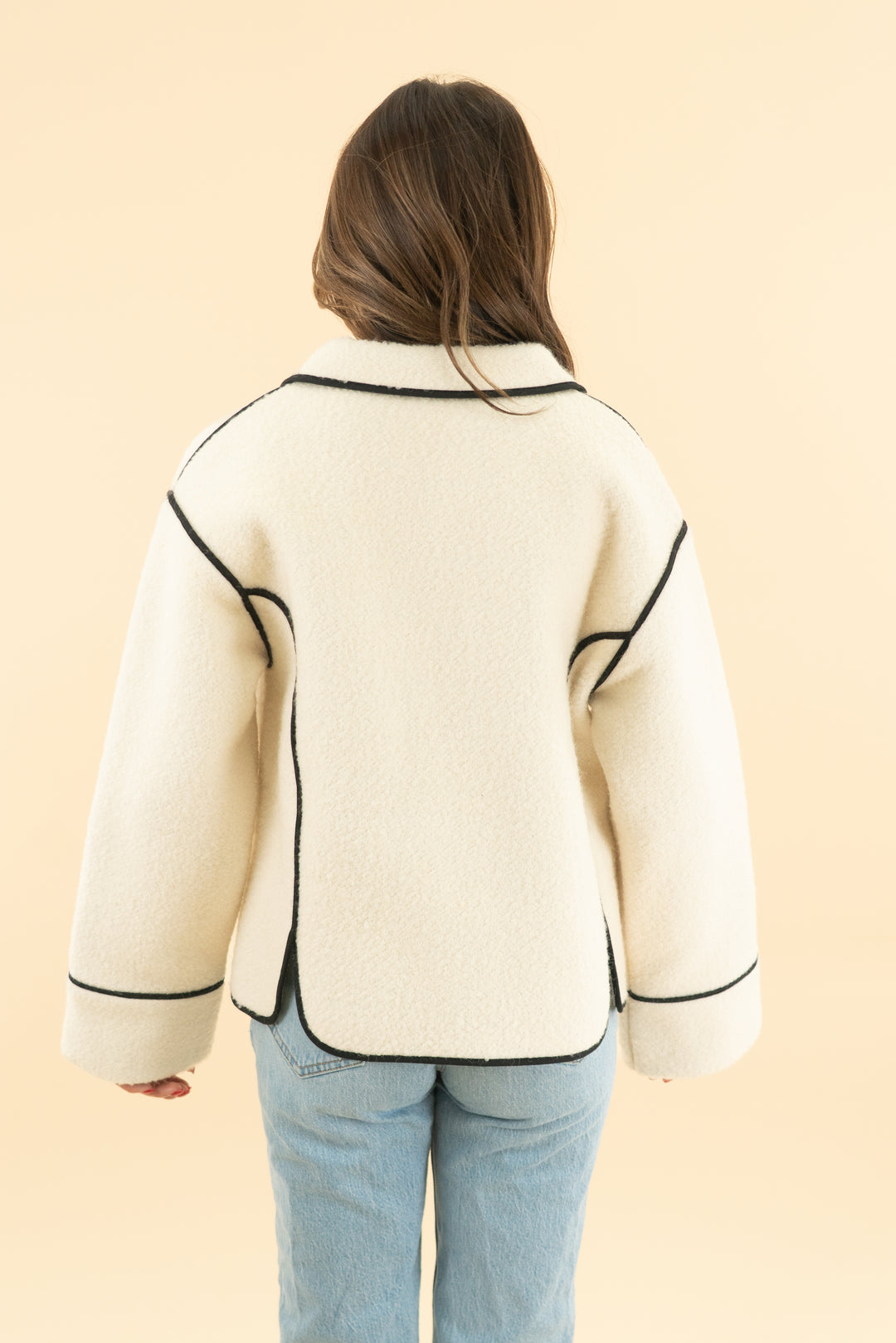 modern citizen madison white contrast trim coat nwt (xs)