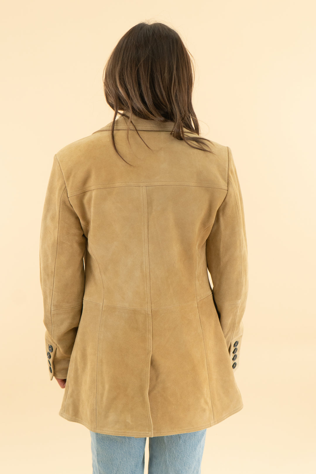 avec les filles tan suede leather jacket nwt (xs)