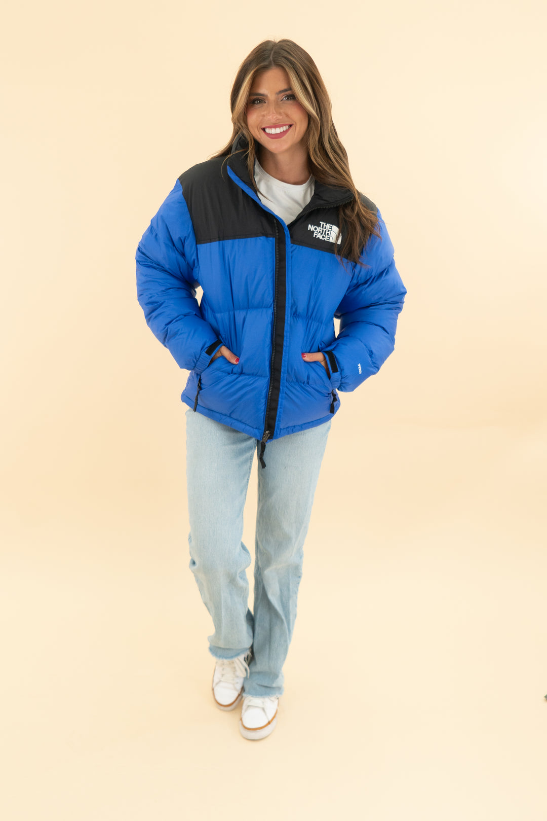 the north face blue puffer jacket nwt (xs; retal $330)