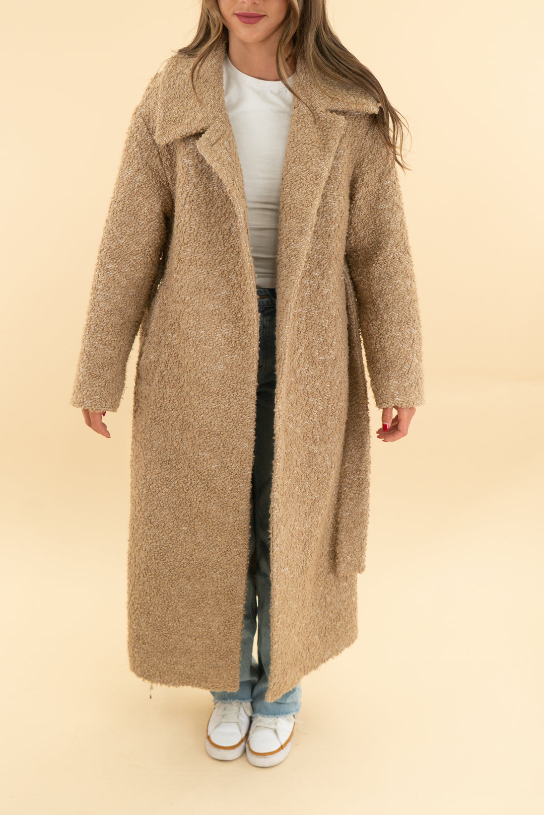 cos brown boucle coat (xs)