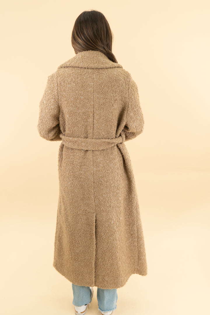 cos brown boucle coat (xs)