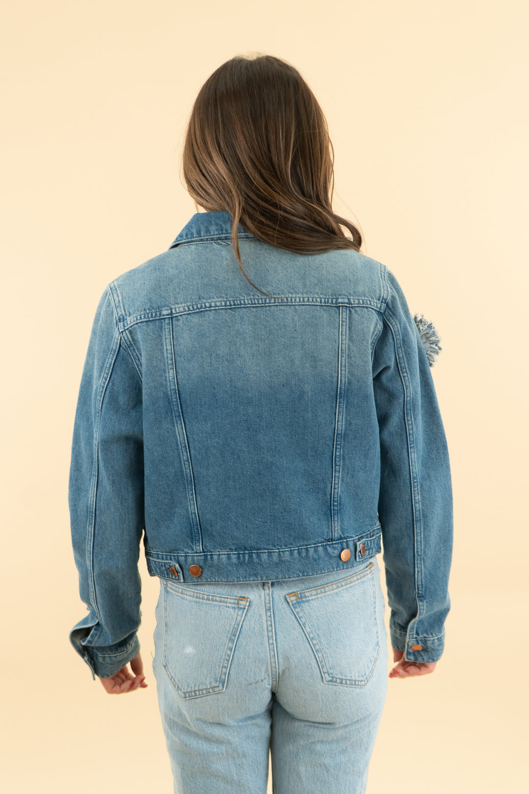 triarchy floral denim jacket (s)