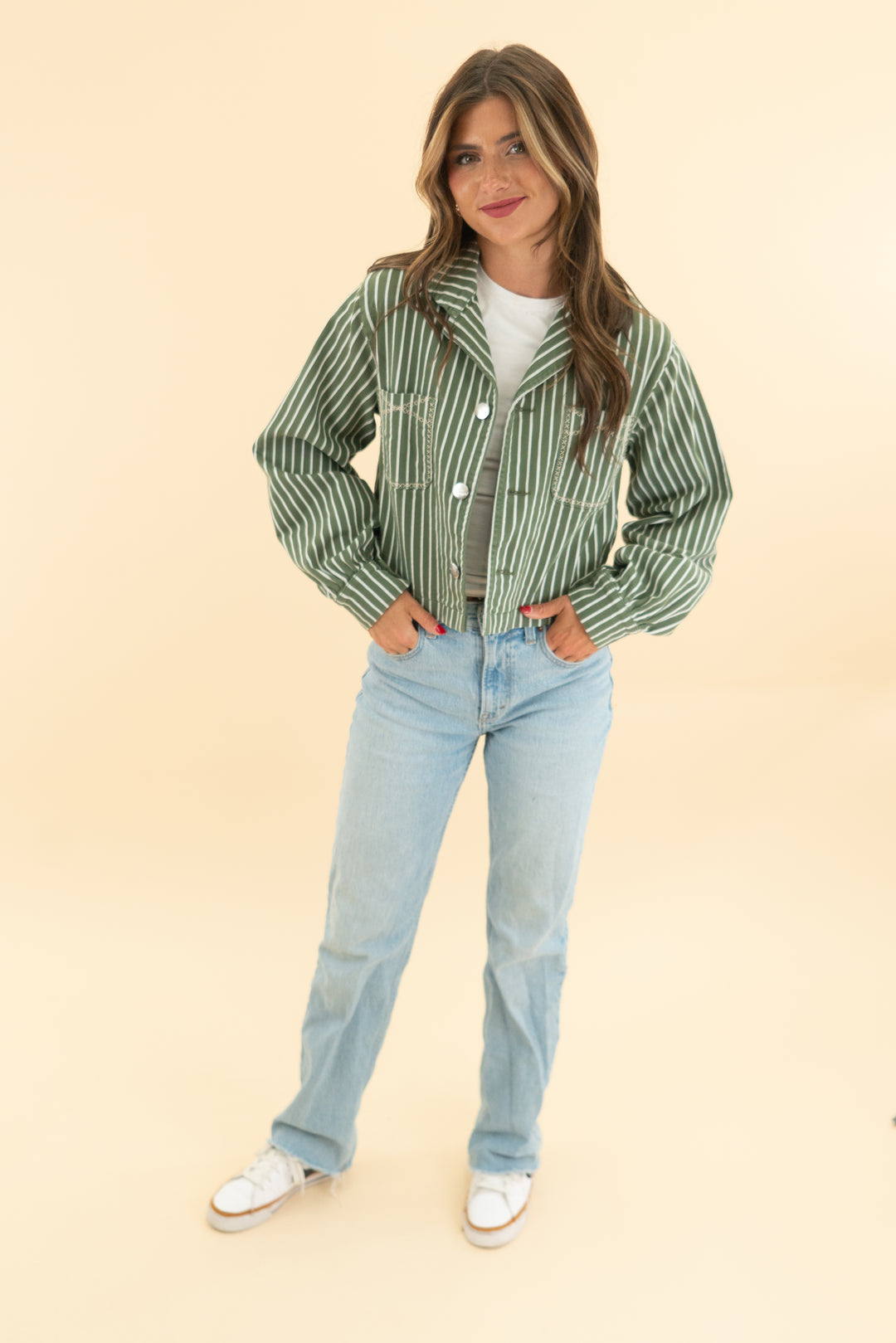 seventy + mochi green striped jacket (4)
