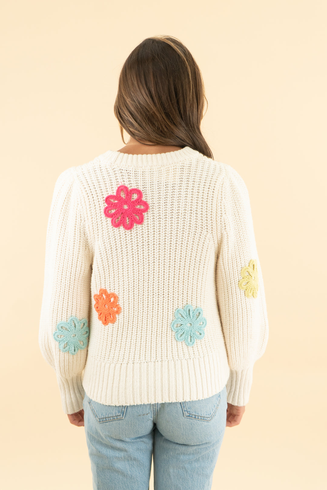 rails cream floral knit sweater (xs)