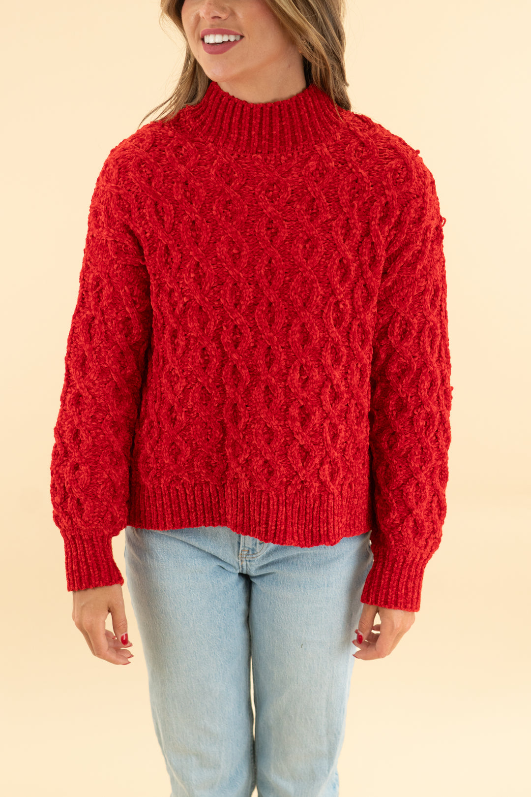 sanctuary red velvet sweater (xs)